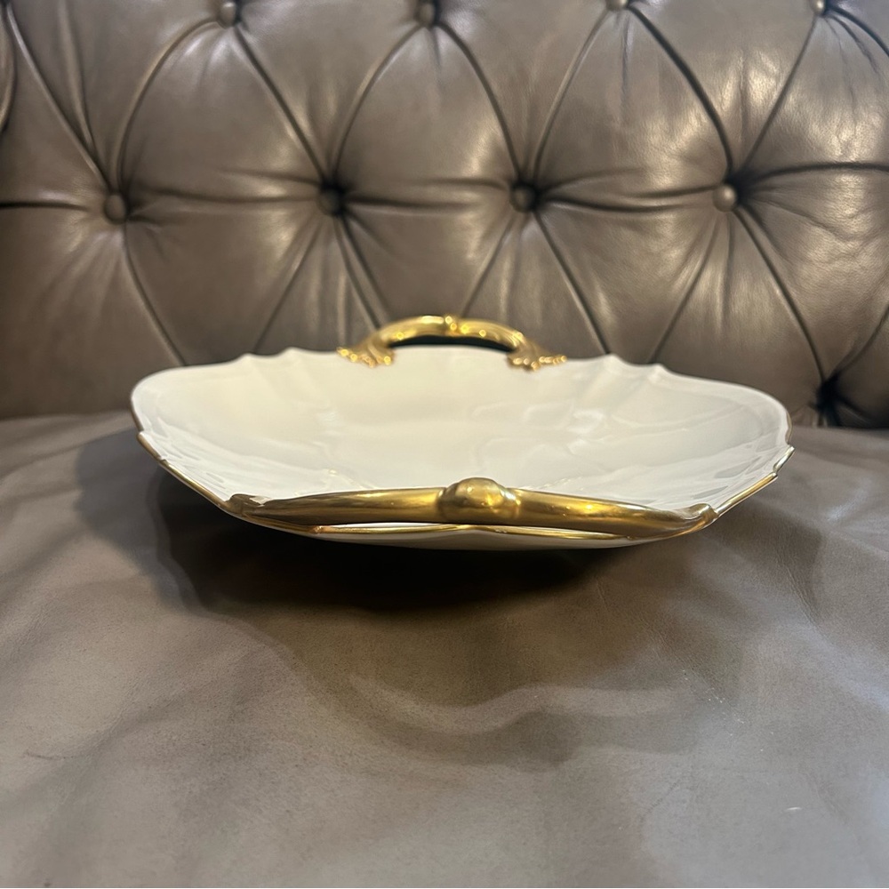 VTG Lenox Valencia Gold and Ivory Serving Platter Vintage - Picture 9 of 16